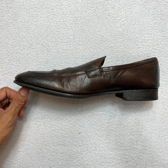 To Boot New York Loafers Shoes Mens 8 Brown Leather Slip On Made In Italy - Picture 9 of 12